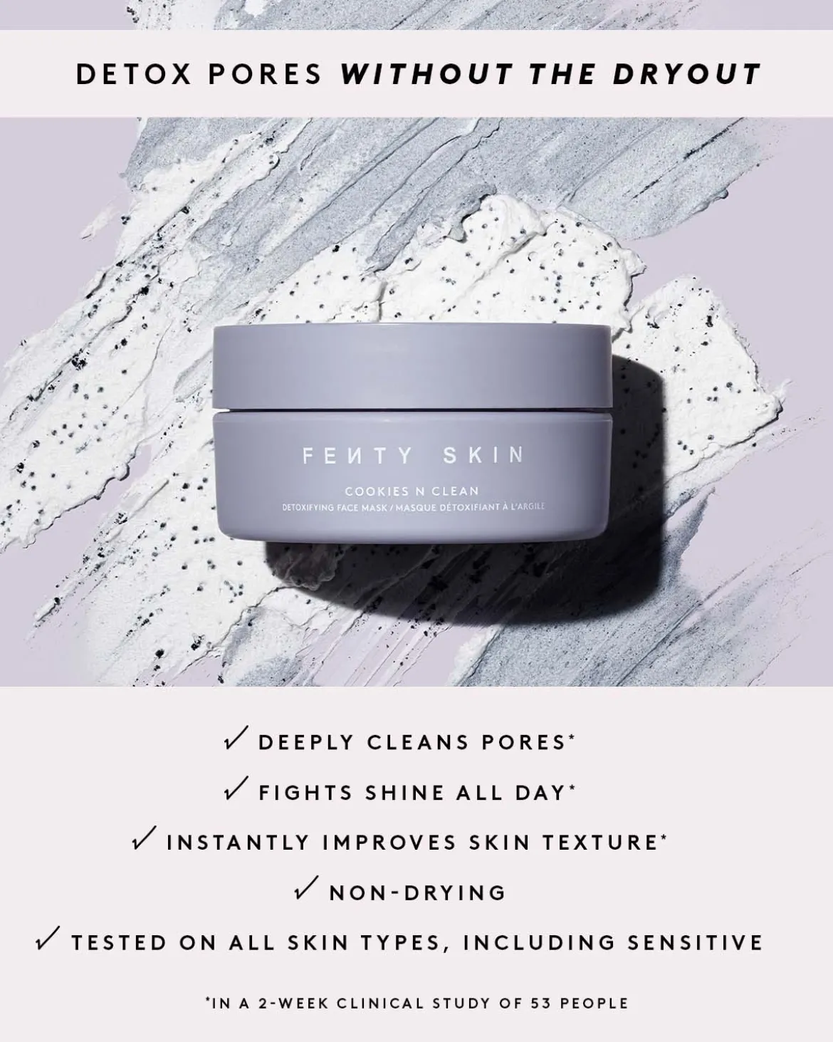 Cookies N Clean Whipped Clay Pore Detox Face Mask With Salicylic Acid + Charcoal
