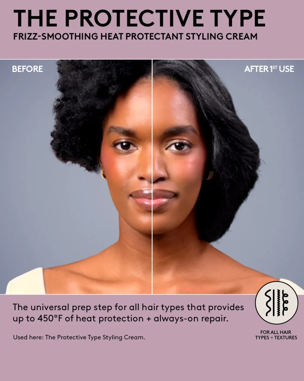 The Protective Type Frizz-Smoothing Heat Protectant Styling Cream